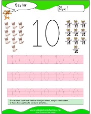 okul öncesi 1 sayısı çizgi çalışması